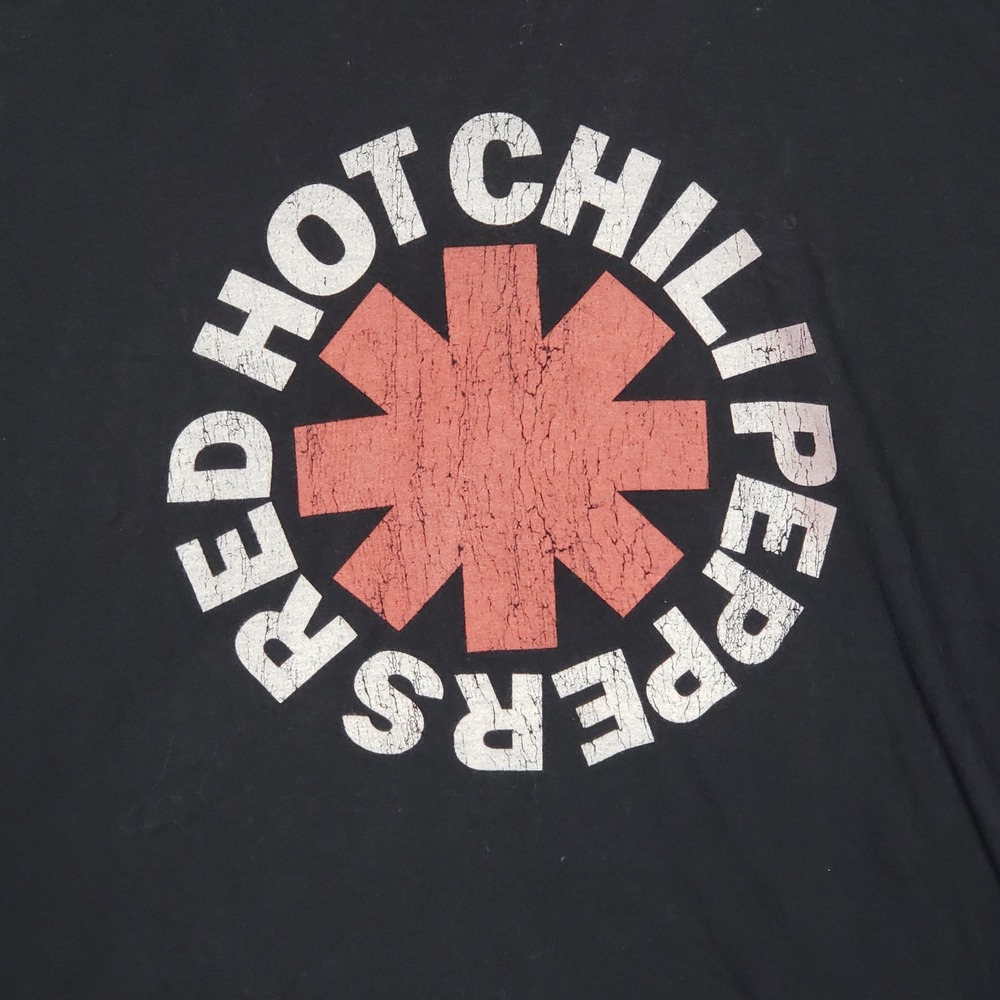 Red Hot Chili Peppers Band Tee Black Red Asterix Logo Alternative Funk Rock XL